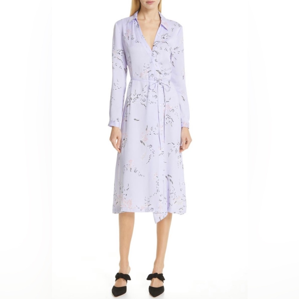 Equipment Lavender Floral Midi Dress